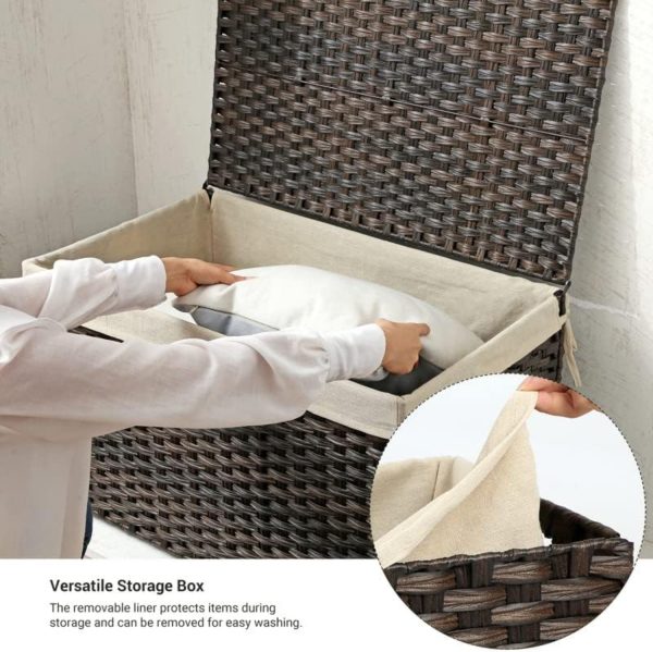 Storage Basket with Lid 160L Metal Frame Brown