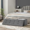 110cm Storage Ottoman Bench Light Grey