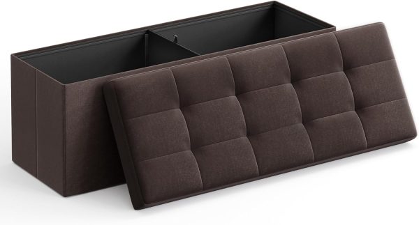 109cm Folding Storage Ottoman Bench Brown LSF77BR