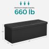 109cm Folding Storage Ottoman Bench Black LSF701