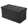 76cm Folding Storage Ottoman Bench Footrest Black