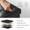 110cm Folding Storage Ottoman Bench with Flipping Lid Footrest Black