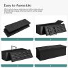 110cm Folding Storage Ottoman Bench with Flipping Lid Footrest Black