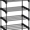 5 Tier Metal Shoe Rack for 10 Pairs of Shoes Black