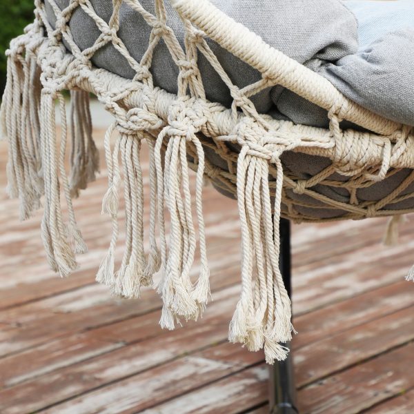 Hammock Hanging Chair with Cushion Gray