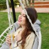 Hammock Hanging Chair with Cushion Gray