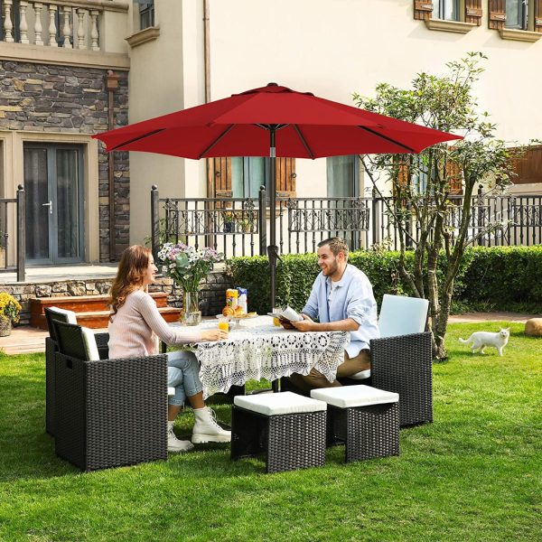 2.7m Patio Outdoor Table Umbrella Red