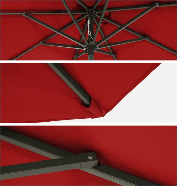 2.7m Patio Outdoor Table Umbrella Red