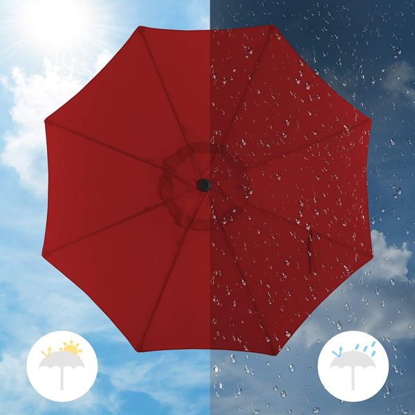 2.7m Patio Outdoor Table Umbrella Red