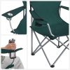 Set of 2 Folding Camping Outdoor Chairs Dark Green