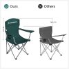 Set of 2 Folding Camping Outdoor Chairs Dark Green