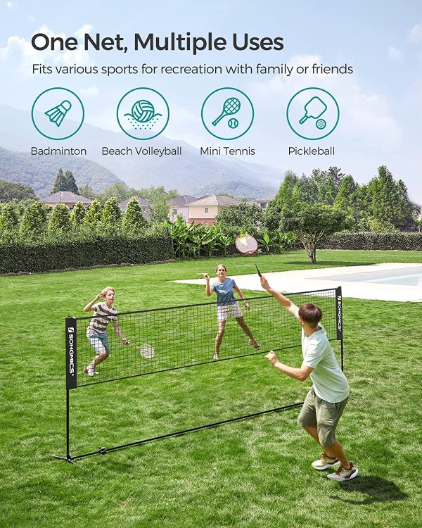 3m Portable Tennis Badminton Net Black