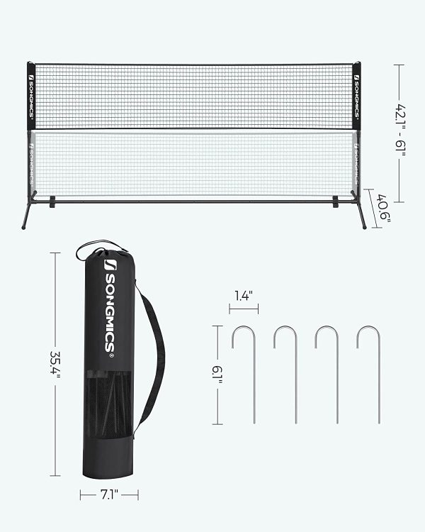 3m Portable Tennis Badminton Net Black