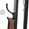 VASAGLE Coat Rack Stand with 3 Shelves Rustic Brown and Black LCR80X