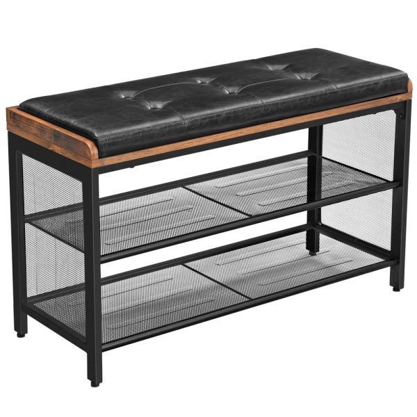 3 Tier Shoe Storage Bench with Padded Seat