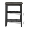 Bradenton Set of 2 Charcoal Gray and Black Side Table with Adjustable Mesh Shelves LET024B04