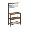 Industrial Kitchen Baker’s Rack Kitchen Unit with Storage Shelves Rustic Brown KKS17BX