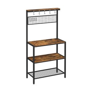 Industrial Kitchen Baker's Rack Kitchen Unit with Storage Shelves Rustic Brown KKS17BX