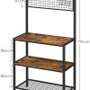 Industrial Kitchen Baker’s Rack Kitchen Unit with Storage Shelves Rustic Brown KKS17BX