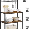 Industrial Kitchen Baker’s Rack Kitchen Unit with Storage Shelves Rustic Brown KKS17BX