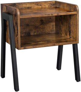 Side Table Rustic Brown and Black LET54X