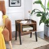 Side Table Rustic Brown and Black LET54X