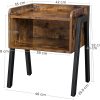 Side Table Rustic Brown and Black LET54X