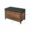 Entryway Storage Bench Rustic Brown and Black