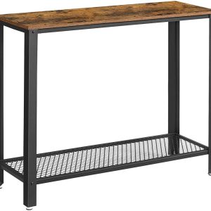 Console Table Rustic Brown and Black LNT80X