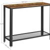 Console Table Rustic Brown and Black LNT80X