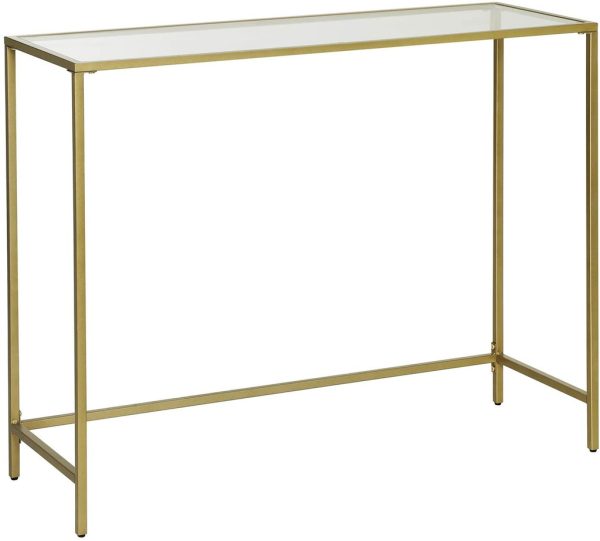 Console Table with Tempered Glass Top