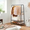 Clothes Rack with 2 Shelves Rustic Brown and Black RGR112B01