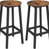 Set of 2 Bar Chairs Kitchen Chairs Industrial Style Rustic Brown