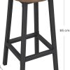 Set of 2 Bar Chairs Kitchen Chairs Industrial Style Rustic Brown