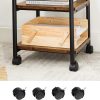 VASAGLE 3-Tier Machine Cart with Wheels and Adjustable Table Top Rustic Brown and Black OPS003B01