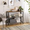 Console Table with 2 Mesh Shelves