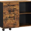 3 Drawer File Cabinet with Open Compartments