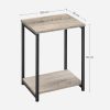 End Tables Set of 2 with Storage Shelf Steel Frame Greige and Black