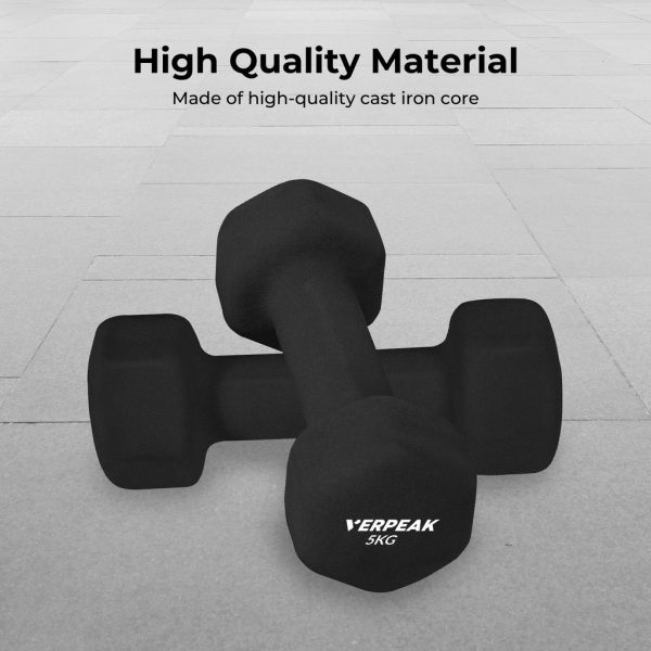 Neoprene Dumbbell 5kg x 2 Black VP-DB-138-AC