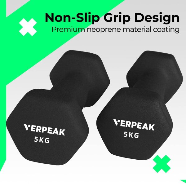 Verpeak 12kg (1,2,3kg x 2) Neoprene Dumbbell Set VP-DB-139-AC