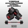 Adjustable Rubber Dumbbells – 20kg