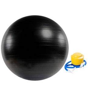 Yoga Ball Home Exercise Gym Pilates Fitness Swiss Ball 65cm (Black)