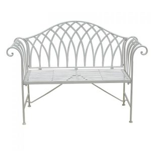 White Lavinia Iron Outdoor Bench