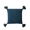 Cushion Cover-Knitted with Tassels-Teal-45cm x 45cm