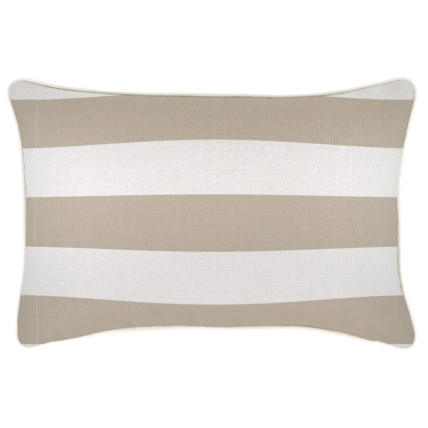 Cushion Cover-With Piping-Deck Stripe Beige – 35×50 cm