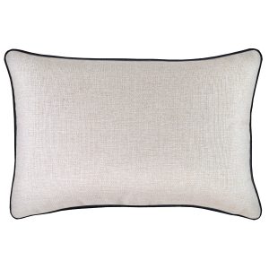 Cushion Cover-With Black Piping-Natural – 35×50 cm