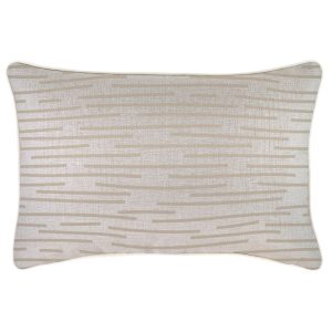 Cushion Cover-With Piping-Earth-Lines-Beige – 35×50 cm