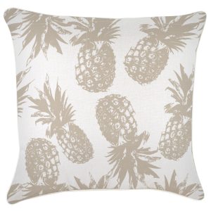 Cushion Cover-With Piping-Pineapples Beige – 60×60 cm