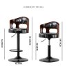 Bar Stools Kitchen Bar Stool Leather Barstools Swivel Gas Lift Counter Chairs- Black