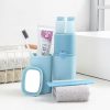 Portable Toothbrush Holder Tooth Mug Toothpaste Cup Bath Travel Box Accessories Set – Blue